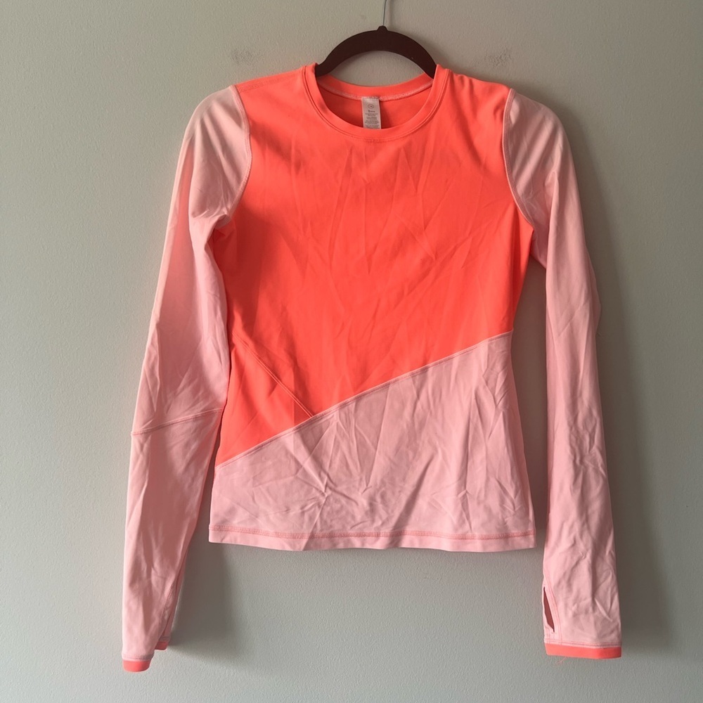 ivivva by Lululemon Pink & Coral Long Sleeve Active Top Girls 14
